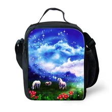 Единорог на плечо, сумка для обеда, сумка для Для женщин для еды на открытом воздухе сумка для мальчиков и девочек Детские ящики для пикника Еда хранения сумки Прямая