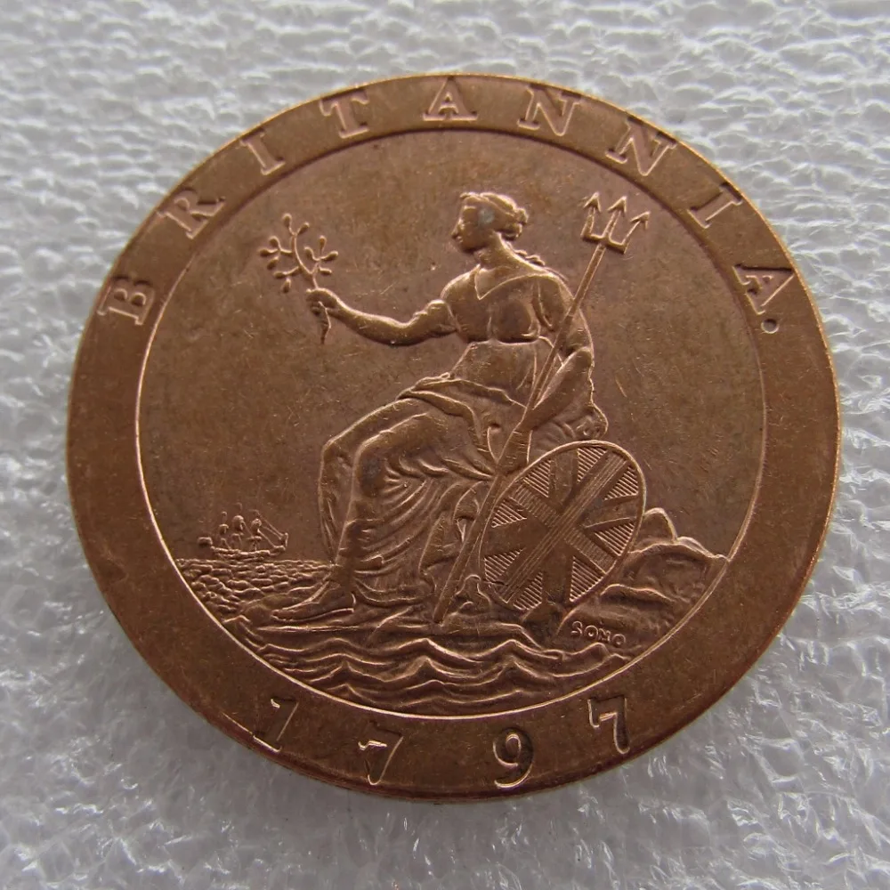 

George III "Cartwheel" Two Pence 1797 Copper Copy Coins Weight About 40g