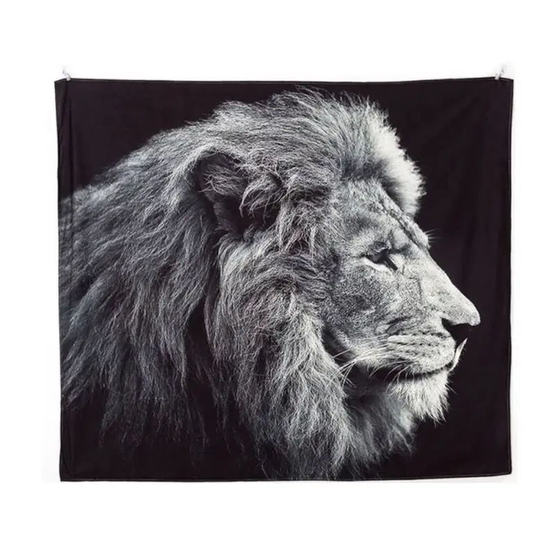 

Flannel Tapestry Lion Birds Cat Deer Tapestries Colorful Psychedelic Indian Tapestry Wall Hanging Printed Decoration