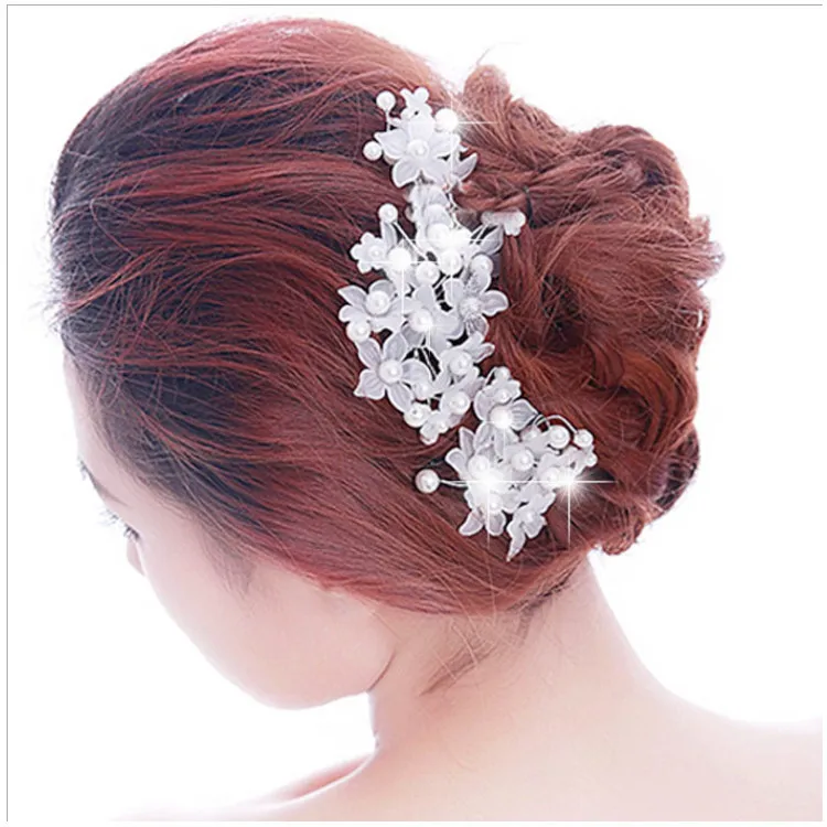 Handmade Contas de Cristal Cabelo de Noiva Flor de Strass Cabelo Jóias Prom Mantilha Headpieces Casamento Mulheres Meninas Acessórios Para o Cabelo (8)