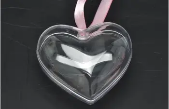 

80MM Transparent Heart-Shape Christmas Ball Plastic Party Decoration Ball DIY Wedding Ball Pendant & Drop Ornaments