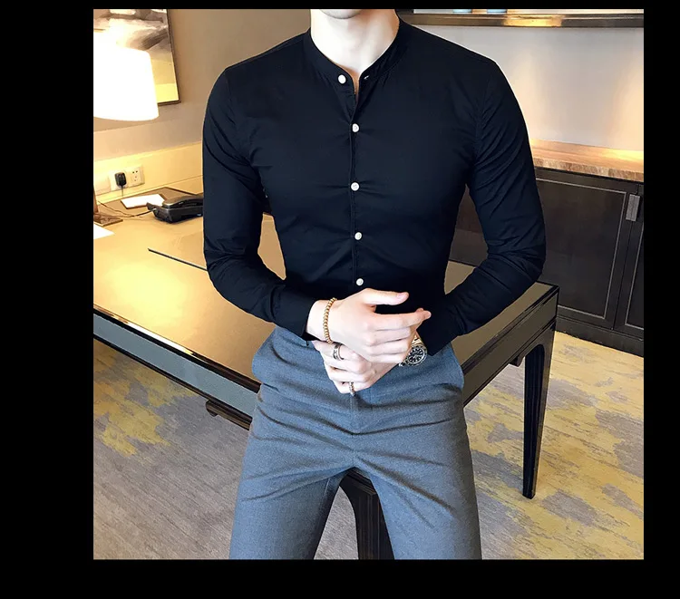 abotoado camisa magro negócios casual moda luxo