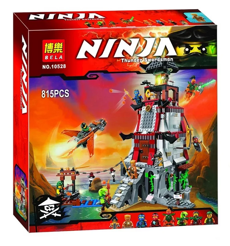 

850pcs New Ninja The Lighthouse Siege Sky Pirates Jet 10528 Model Building Blocks Kit Children Toys Bricks