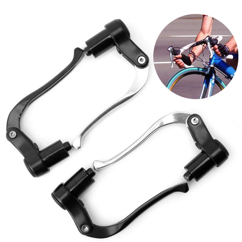 

New 1 Pair Road Bike Foldable Bike Brake Levers Aluminum Alloy 120 x 60MM For Fixed Gear Bike Parts fiets onderdelen