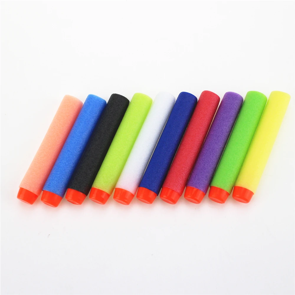 

100 pcs/set 10 Colour Dart Refills Universal Standard hard Head Hollow Foam Bullets for Nerf Toy Gun Fluorescence