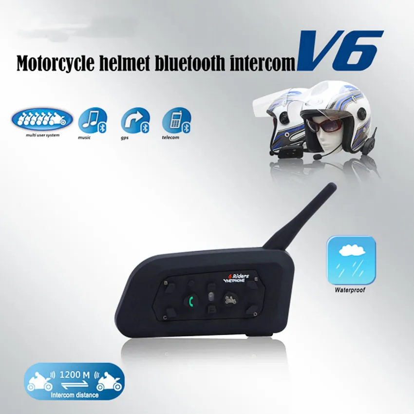 newest Motorcycle Helmet Headset Outdoor Sports Waterproof 1 To 5