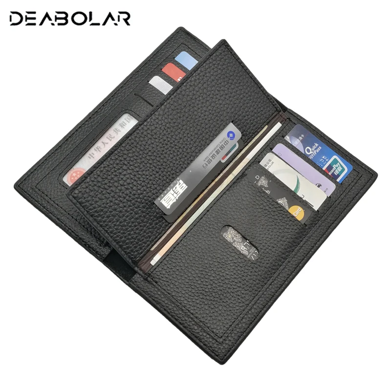 

DEABOLAR 2019 Luxury Brand Men Long Wallets Men Purse Male Clutch PU Leather Zipper Wallet Business Purses Coin cuzdan