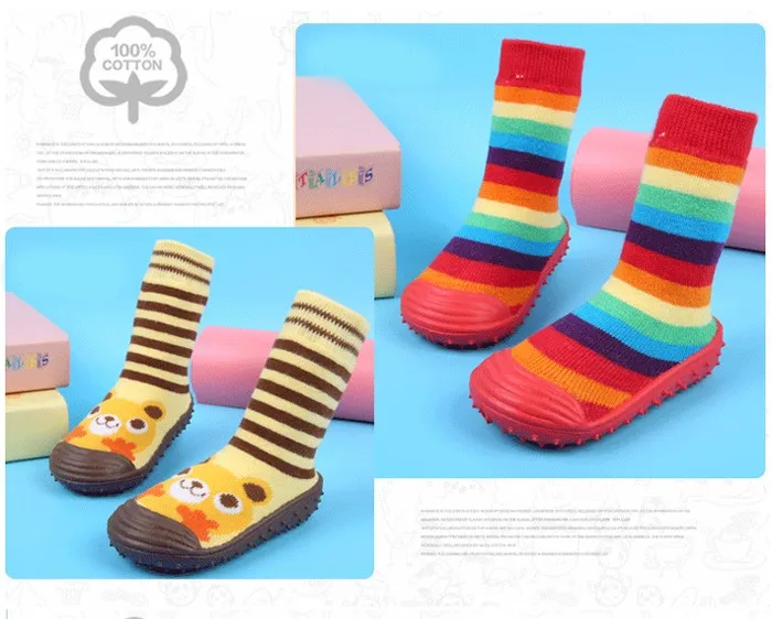 2016 New Home Children Shoes Soft Rubber Warn Socks Cartoon Cotton Boys Shoes Autumn Winter Anti-slippery Slippers Kids 483 (10)