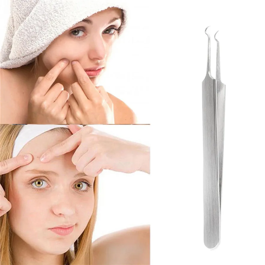 

OutTop 1 Pc Pimple Blemish Comedone Acne Extractor Tool Curved Blackhead Acne Clip best seller#30