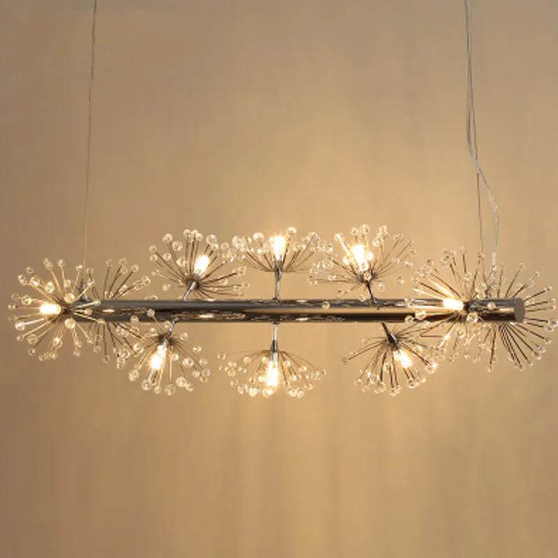 

Nordic creative fishing line LED chandelier simple art design bar lamp dandelion screw restaurant modern crystal chandelier