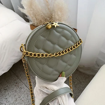 

Circular PU Leather Designer Crossbody Bags For Women 2019 New Fashion Women's Bags Handbag Small Chains Shoulder Bag
