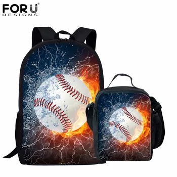 

FORUDESIGNS Children School Bags 3D Ball Printing Primary Students Book Bags Large Capacity Backpack 2PCS Sets Mochilas Boys