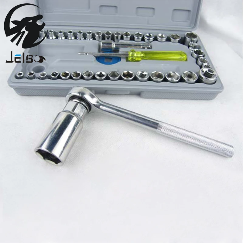 

Jelbo 40pcs/set Multipurpose motorcycle tool socket wrench maintenance tools Auto Ratchet Wrench Set Sleeve Screwdriver Kit