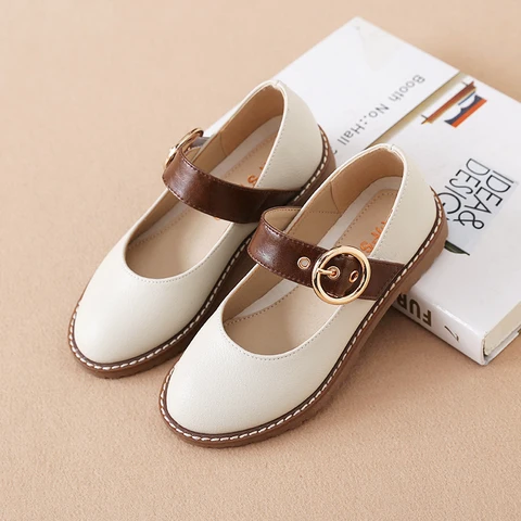 Sapatos de Couro Princesa das Meninas Sapatos de Fivela Sapatos de Desempenho dos Alunos Crianças Nova Decoração 2020