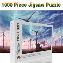 Деревянный puzzle520/1000/1500 шт. пазл для взрослых и детей пейзажа большие ветровые турбины