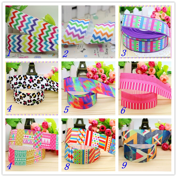 1.5 '' Chevron Радуга Leopa печатная корсажная лента hairbow головные уборы украшение партии DIY OEM 38 мм d431