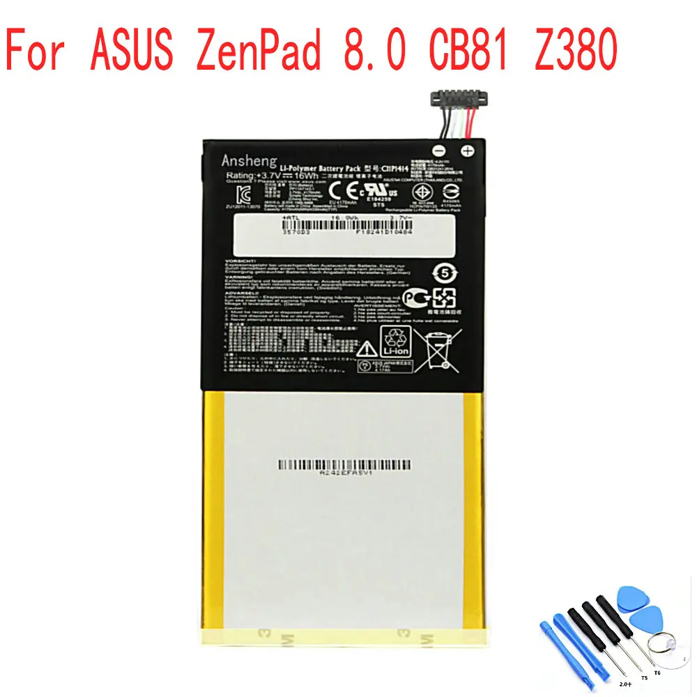 Ansheng оригинальный C11P1414 4170mAh аккумулятор для Asus ZenPad 8 0 корпус питания CB81 Z380 серии