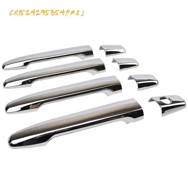 2010-2016 For Mitsubishi RVR//ASX Side Door Outer Handles with Smartkey Hole Cover Trim Decor Chrome ABS 8pcs