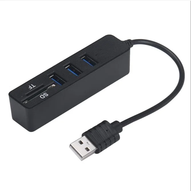 Mecall Tech 2 в 1 супер скорость USB 2,0 3 порта разветвитель концентратор+ USB кард-ридер#1425