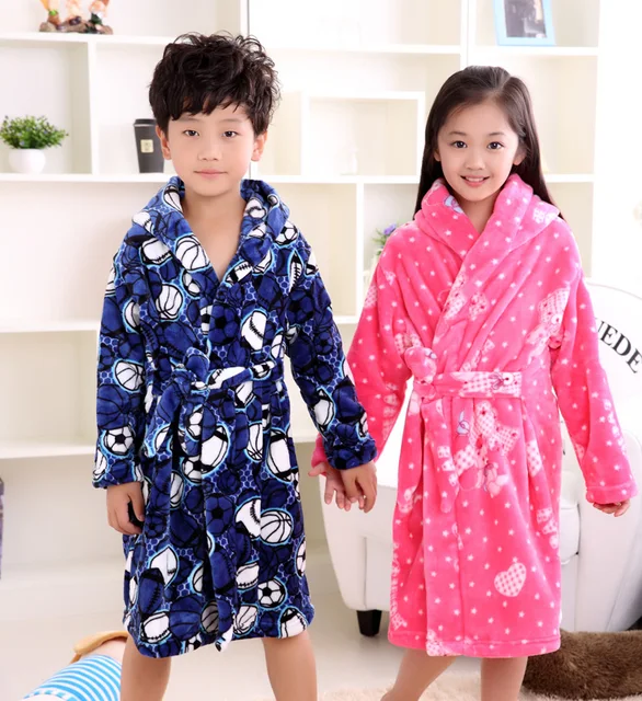 new fashion children bathrobes 6 12years girls and boys fashion warm
