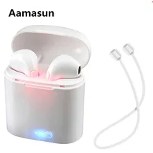 I7s TWS fone de Ouvido Estéreo de Música Sem Fio Bluetooth Fone De Ouvido UM Par/Chamada Fone de Ouvido Com Caixa De Envio de Carregamento Portátil Anti- perdeu Corda Presente(China)