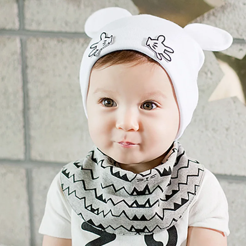 DreamShining Baby Hat Cotton Printed Baby Beanies Boy Girl Ears Hat