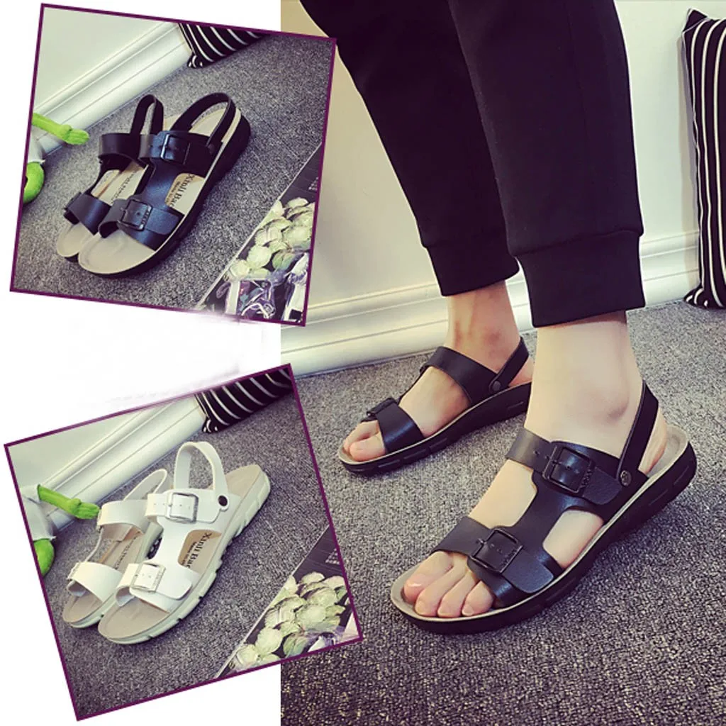 

Womens Sandals Shoes Summer Open Toe Flat Sandals Couple Cork Sandals Casual Soft bottom Comfy Beach Sandals Zapatos De Mujer ww