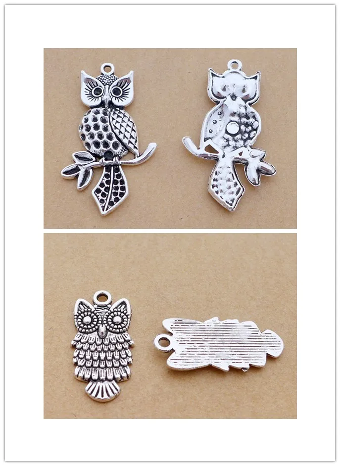 

owl hawk eagle bird shape alloy antique silver charm pendant choker DIY jewerly accessories hot 2styles 10/50pcs free shipping