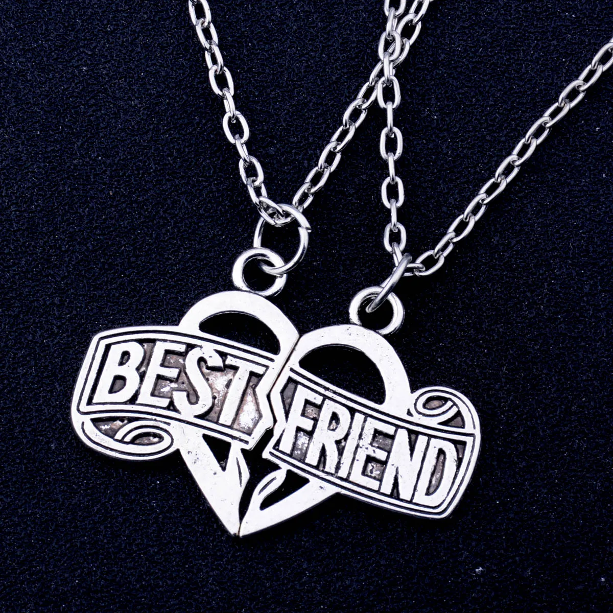 Best Friends Pendant Necklace Broken Heart Friendship Gifts Chain Jewellery BFF 