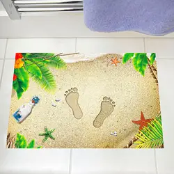 3D трехмерные пляжные следы напольные наклейки двери декоративный коврик
