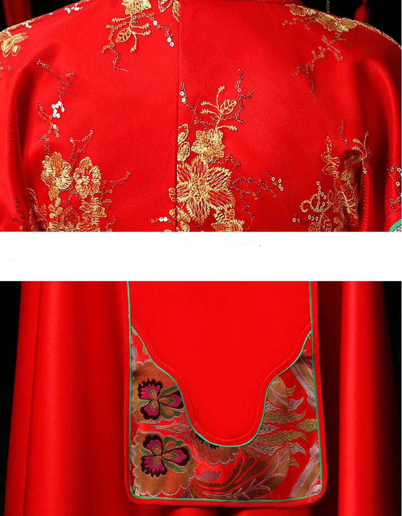 Китай традиционные Show Одежда Топ с цветами свадебное вечернее свадебное платье костюм в китайском стиле cheongsam кантон вышивка