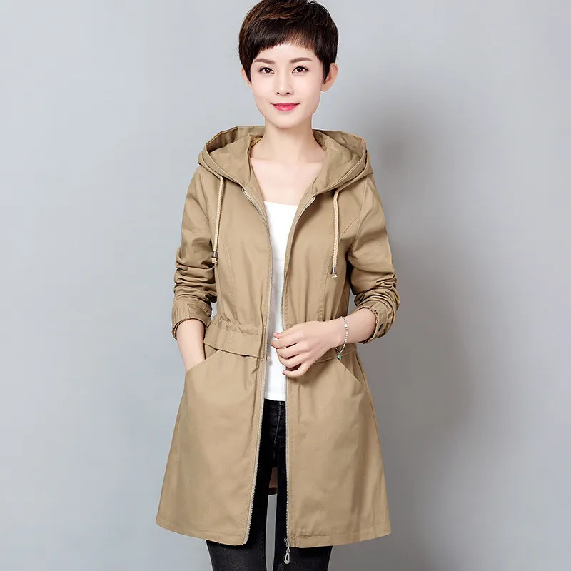 Kaki Skin Femmes Taille Para Mulheres Casaco Casual Teaegg La Manteaux Automne Red Pink green Plus Manteau vent Al03 Feminino Que 5xl 100Coton Coupe Tranchée wine SMpUVqzG