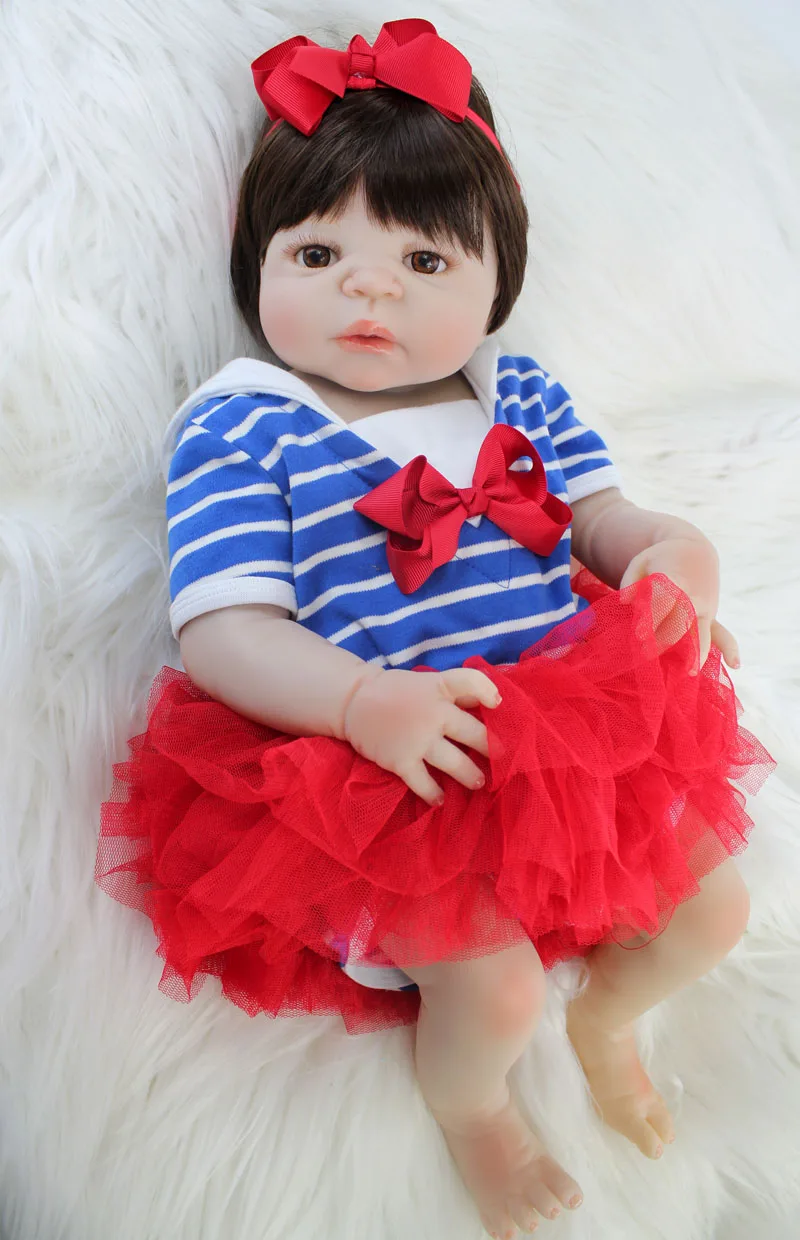 55 см полностью силиконовая кукла-Реборн, виниловая игрушка для новорожденных, принцесс, девочек, Bonecas Bebe Alive, игрушки для купания, прекрасный подарок на день рождения