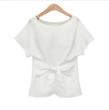

Lady Women's Loose Short Sleeve Cotton Casual Blouse Shirt Tunic Tops Blouse Solid Color Women Summer Clothing