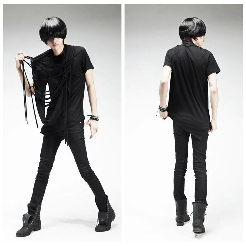 The boy Personality fashion short sleeve T-shirt Men's clothing of cultivate one's morality Clothes of stage performance The boy Personality fashion short sleeve T-shirt Men's clothing of cultivate one's morality Clothes of stage performance