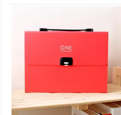 Многофункциональный A4 утолщение Органическая сумка документный файл 12-сетка портативный Многоуровневая папка расширяющийся Кошелек Портфель для офиса - Цвет: red