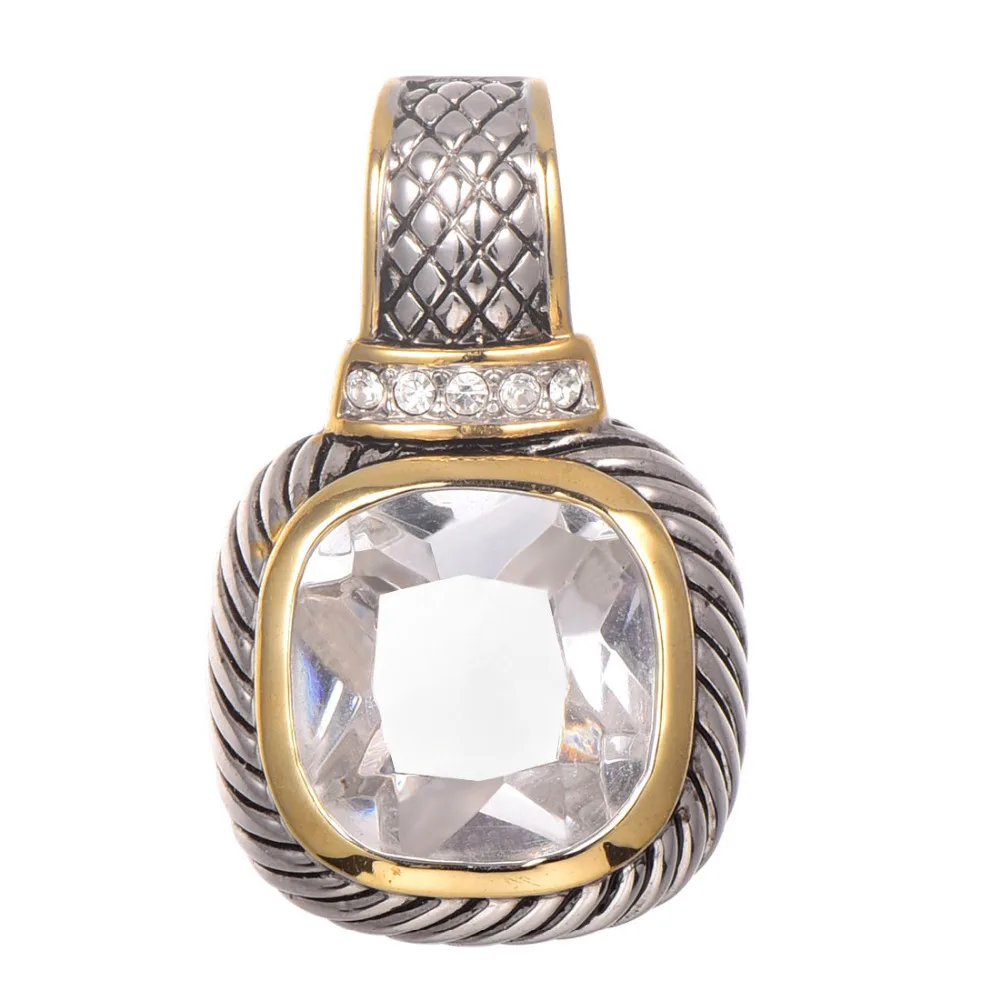 

Free Shipping White Crystal Zircon Gold Filled Pendant 925 Sterling Silver Pendant TE642