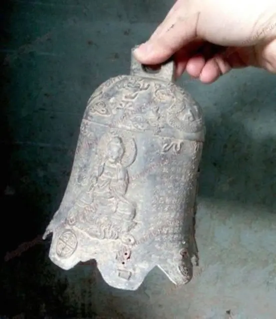 

Private collection Buddhism bronze Dragon Kwan-Yin Buddha Vintage peace Bell