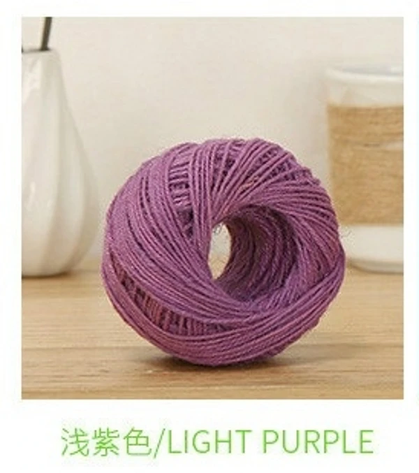 light purple Распродажа 30 м 2 мм натуральный Мешковина гессянский джутовый шнур-шпагат пеньковая веревка цветная подарочная упаковка Струны для рождественской вечеринки декор - Цвет: light purple
