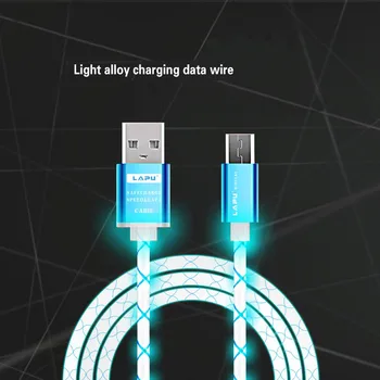 

Illuminate USB Data Cable Charger For Mobile Phone Sync Charger Cord Fabric For Android Phone Stable connection #30