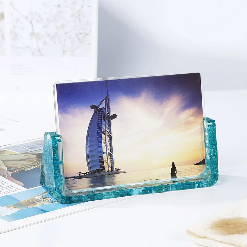 Бетонная рамка для фотографий силиконовая форма DIY Кристалл Капля фоторамка сухой цветок силиконовая форма