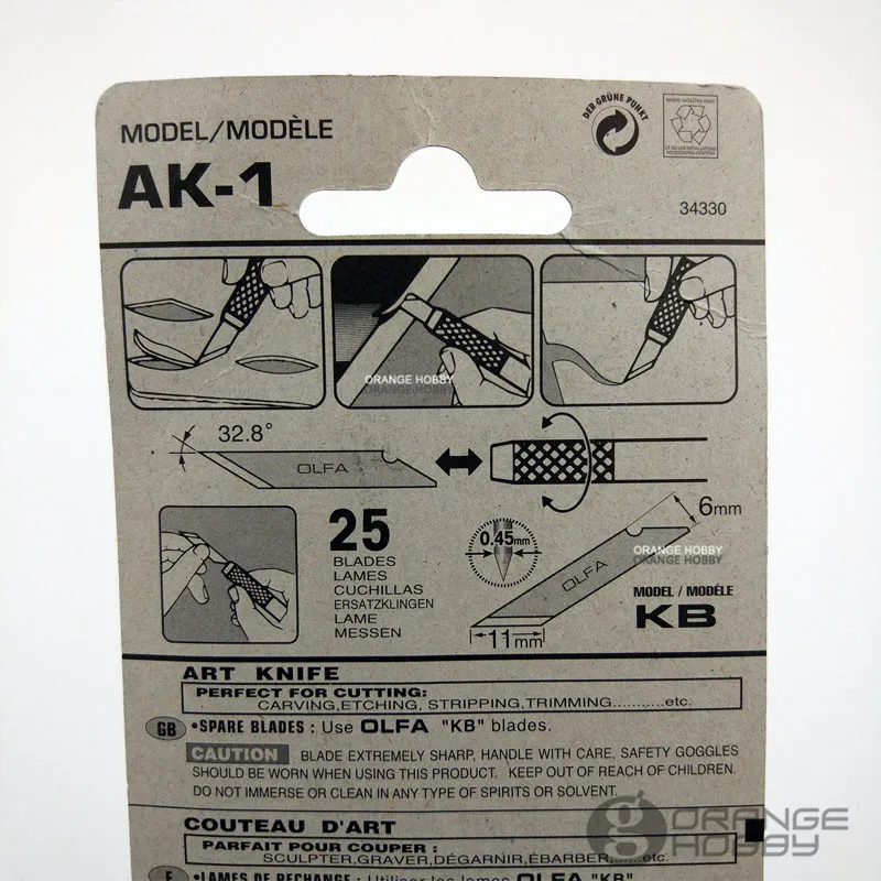 OLFA AK-1 22501 нож для моделирования w/25 шт. лезвия хобби режущие инструменты аксессуары
