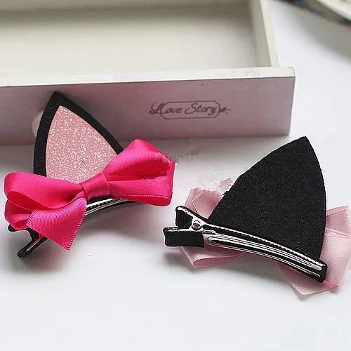 Personality pet jewelry bow cute cat ear hairpin dog hair clip pet dog