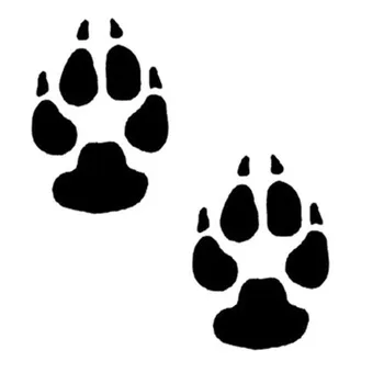 

7*10CM Classic Animal Paw Print Car Sticker Fashion Funny Car Motorcycle Accessories Black/Silver C6-1450