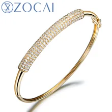 ZOCAI 1,15 CT сертифицированный бриллиант манжеты браслеты Браслеты Ювелирные изделия, браслеты проложить Установка 18 К белого золота Z00055