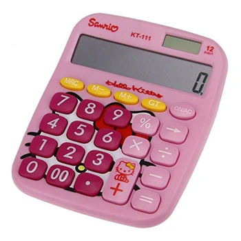 

AUCH Cute Hello Kitty Doraemon 12 Digit Solar Powered Desktop Calculator, LCD Display Big Keys