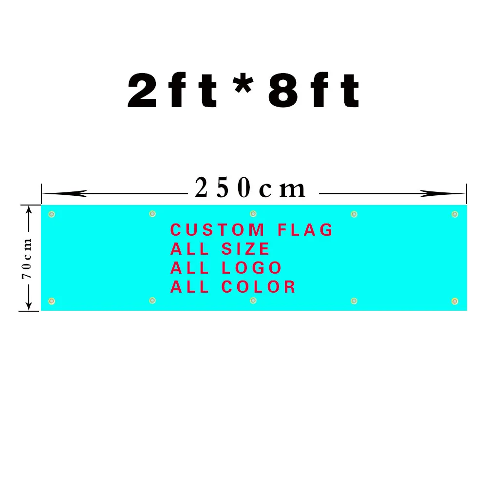Image Custom flag 250cmX70cm (8x2FT)  100D Polyester custom banner all logos all colors all sizes flag banner