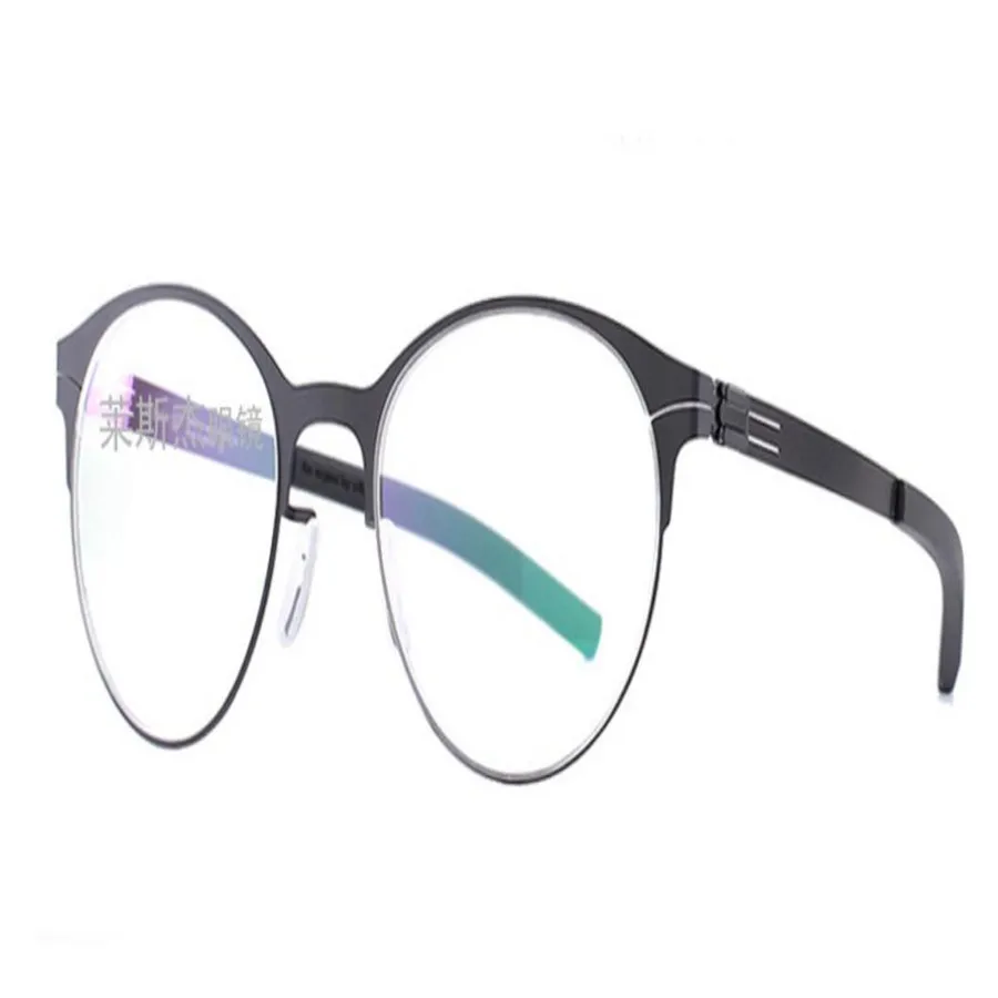 

MONGOTEN Round Frame Unisex Fashion Full Rim Ultralight Myopia Eyewear Frame Clear Lens Silver Black Optical Eyeglasses Frame