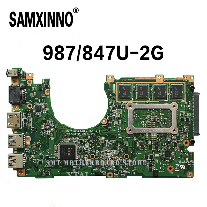  X202E Motherboard 847/987U-REV:2.0 For ASUS Q200E X201E S200E laptop Motherboard X202E Mainboard X2