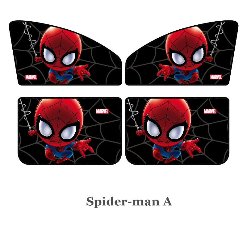 Online 1pcs cartoon marvel car curtains mesh on window cute spider man captain america sunshades covers frame blinds for cars sun shade